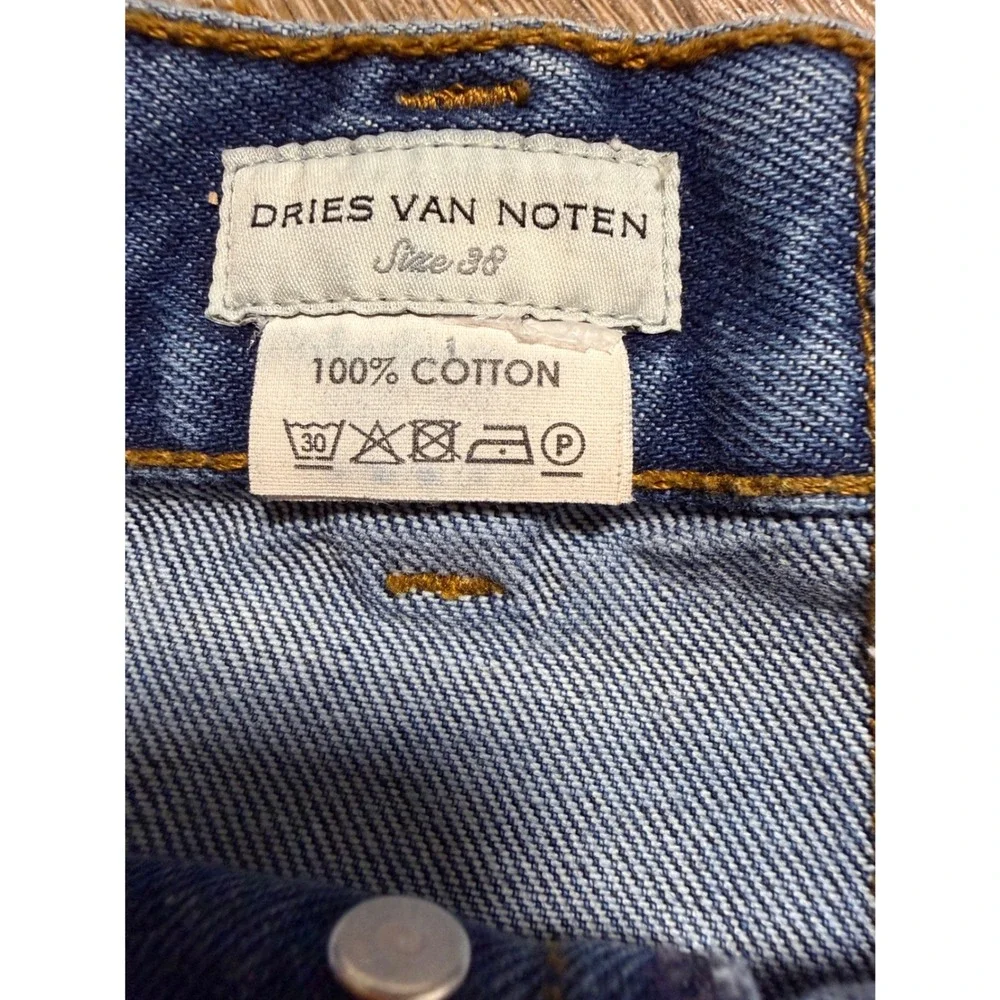 Dries‎ Van Noten Denim Midi Skirt EU 38 | Raw Seam Detail | 100% Cotton - Picture 3 of 9